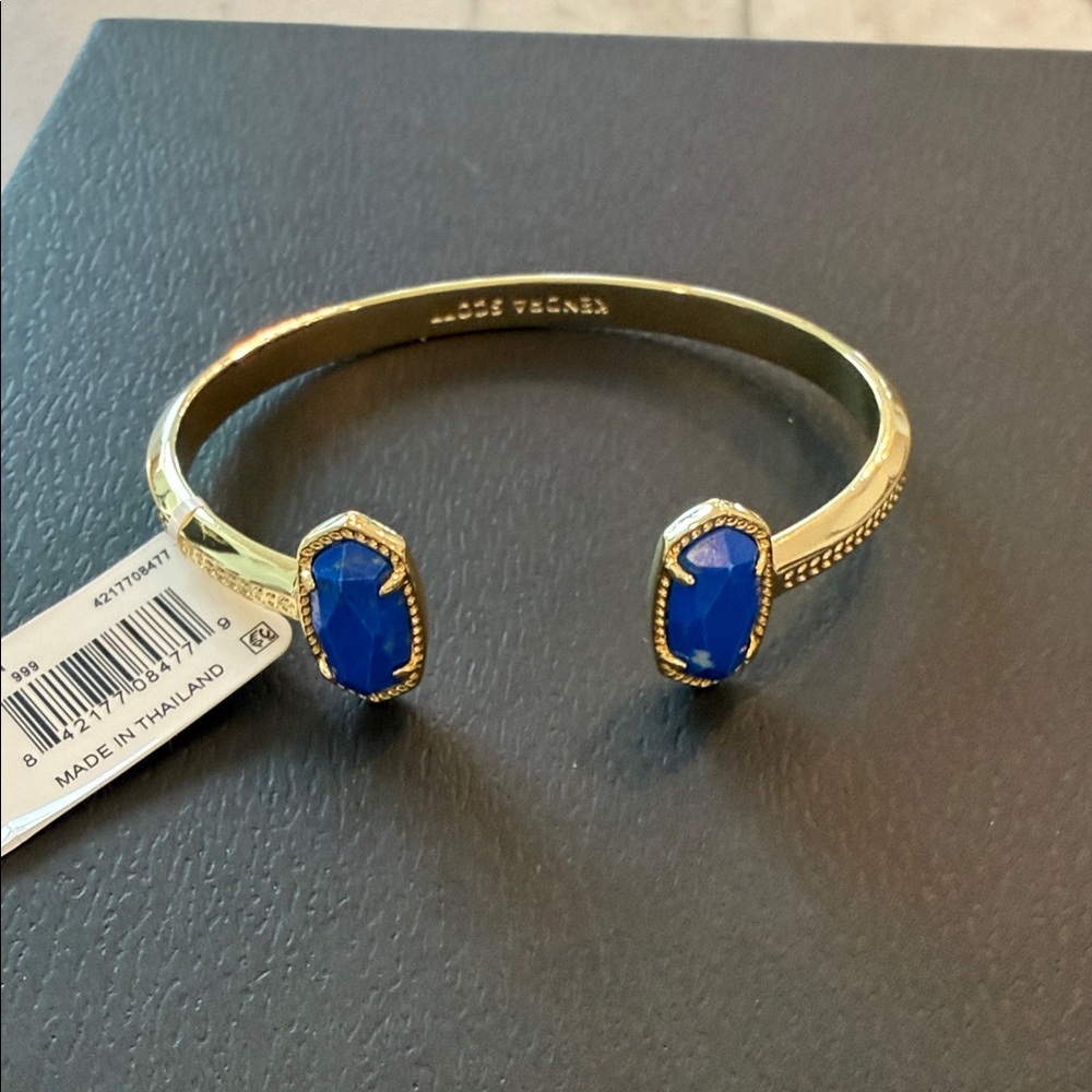 Kendra Scott Gold Open Cuff with Blue Stones
